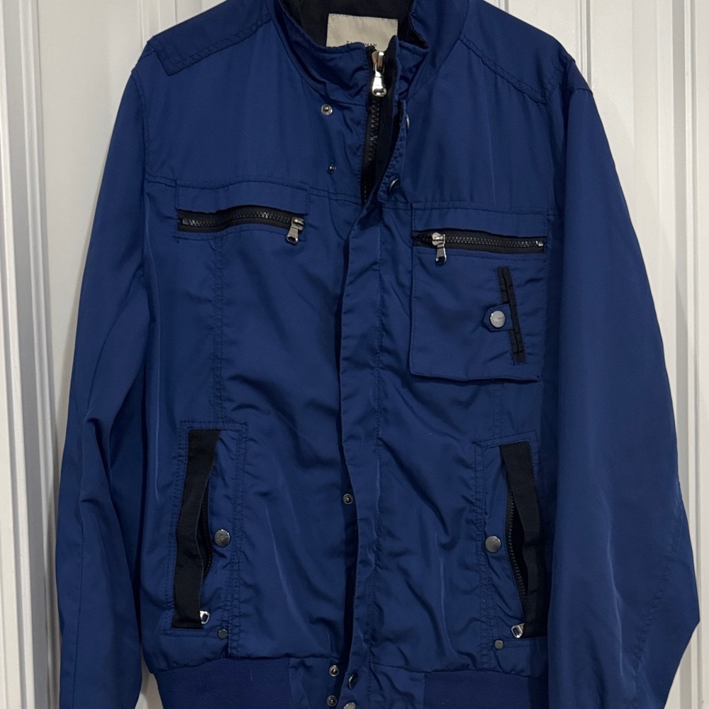 Zara men’s Royal Blue Windbreaker with Black Accents